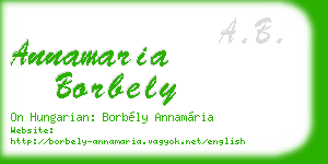 annamaria borbely business card