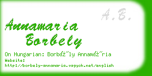 annamaria borbely business card